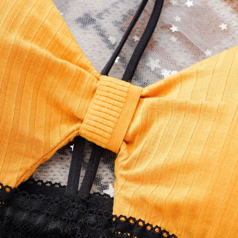 Biustonosz materiałowy z podwójnymi paskami