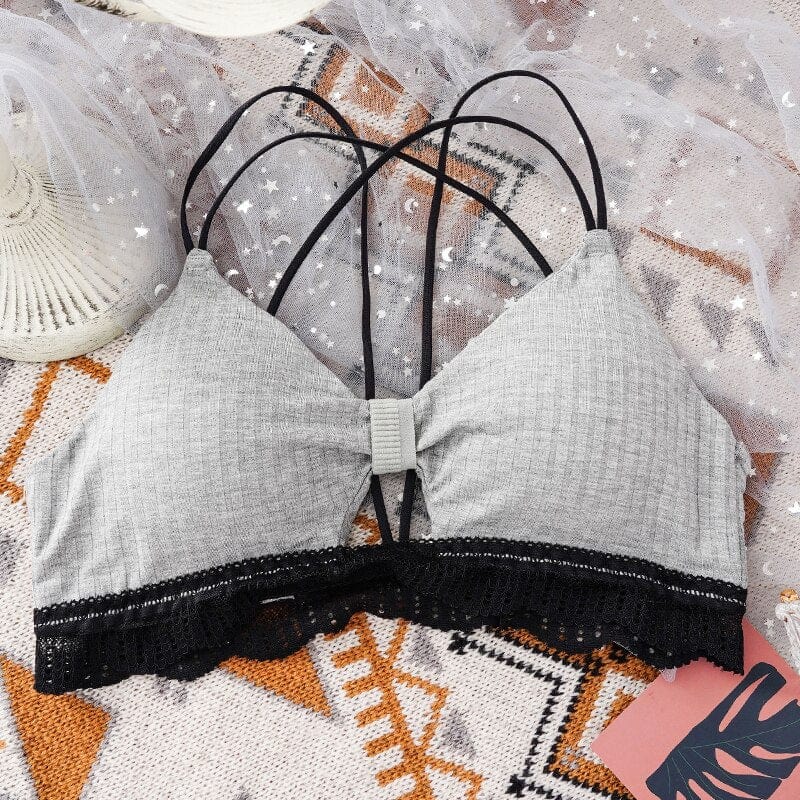 Biustonosz materiałowy z podwójnymi paskami