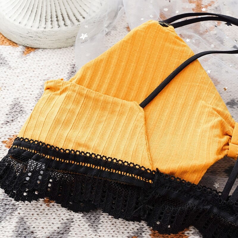 Biustonosz materiałowy z podwójnymi paskami