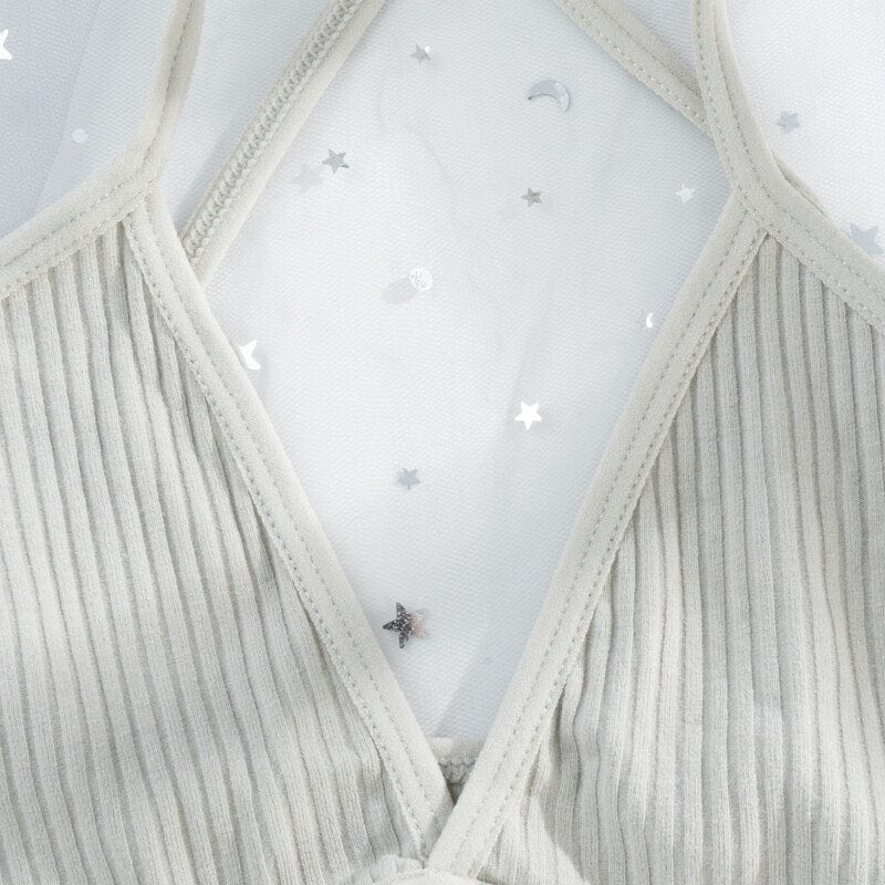 Materiałowy biustonosz prążkowany