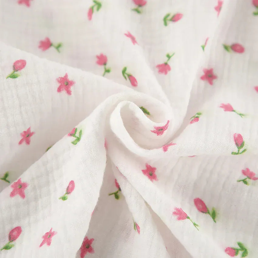 Muślinowy komplet piżamowy w kwiatuszki