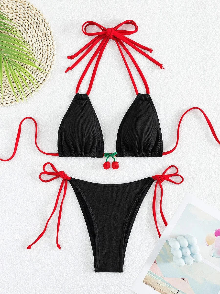 Strój kąpielowy bikini z wisienkami