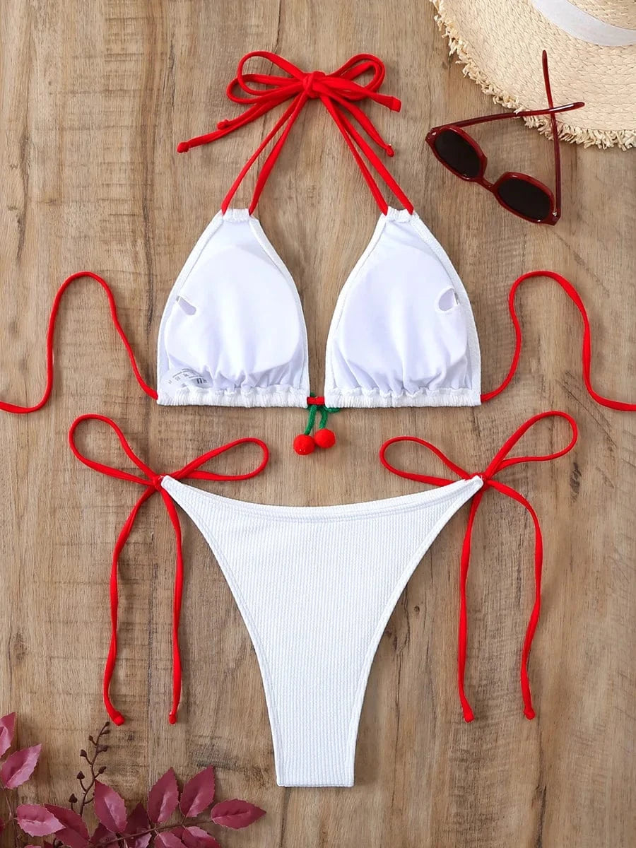 Strój kąpielowy bikini z wisienkami