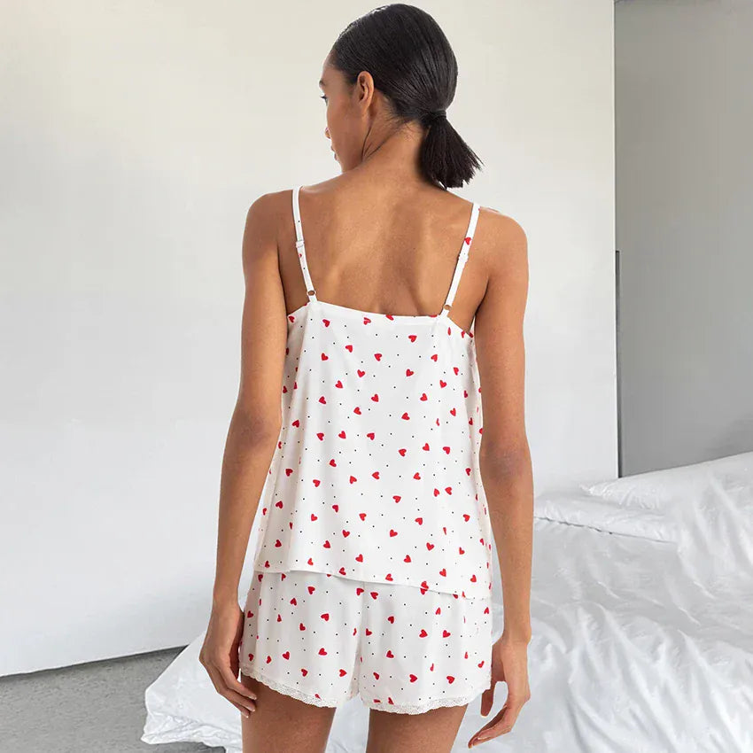 Zestaw piżamowy z motywem serduszek